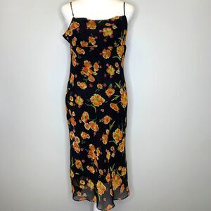 VTG Womens Floral Milk Maid Bustline‎ Dress Fairycore Fairygoth Sheer Y2K Medium